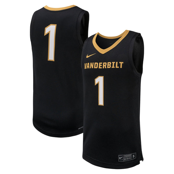 #1 Vanderbilt Commodores Replica Basketball Jersey - Black