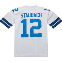 Dallas Cowboys 1975 Roger Staubach White Authentic Throwback Retired Player Jersey
