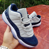 Low Top Sneakers, White Navy Colorway, Lace Up Design, Casual Gift for Sneaker Fans