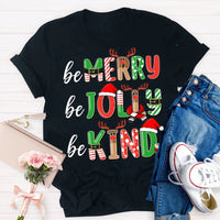Christmas Teacher T-Shirt, Be Merry Be Jolly Be Kind Teacher Shirt, Holiday Classroom Graphic Tee, Winter Educator Shirt, Teacher Xmas Present