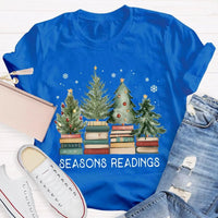 Humorous Holiday Book Pun T-Shirt, Seasons Readings Teacher Shirt, Adorable Christmas Reading Graphic Tee, Book Lover Christmas T-Shirt