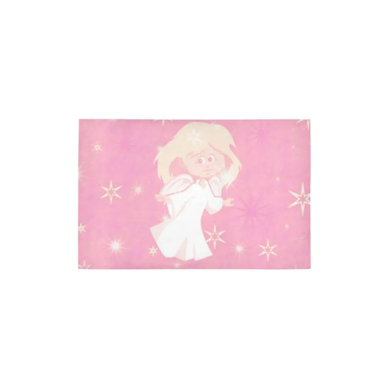 Festive Holiday Runner Rug, Pink Christmas Angel Runner Rug, Winter Angel Hallway Floor Mat, Xmas Decor Carpet Runner