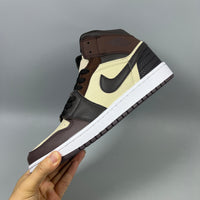High Top Sneakers, Black Brown Colorway, Lace Up Design, Casual Gift for Sneaker Fans