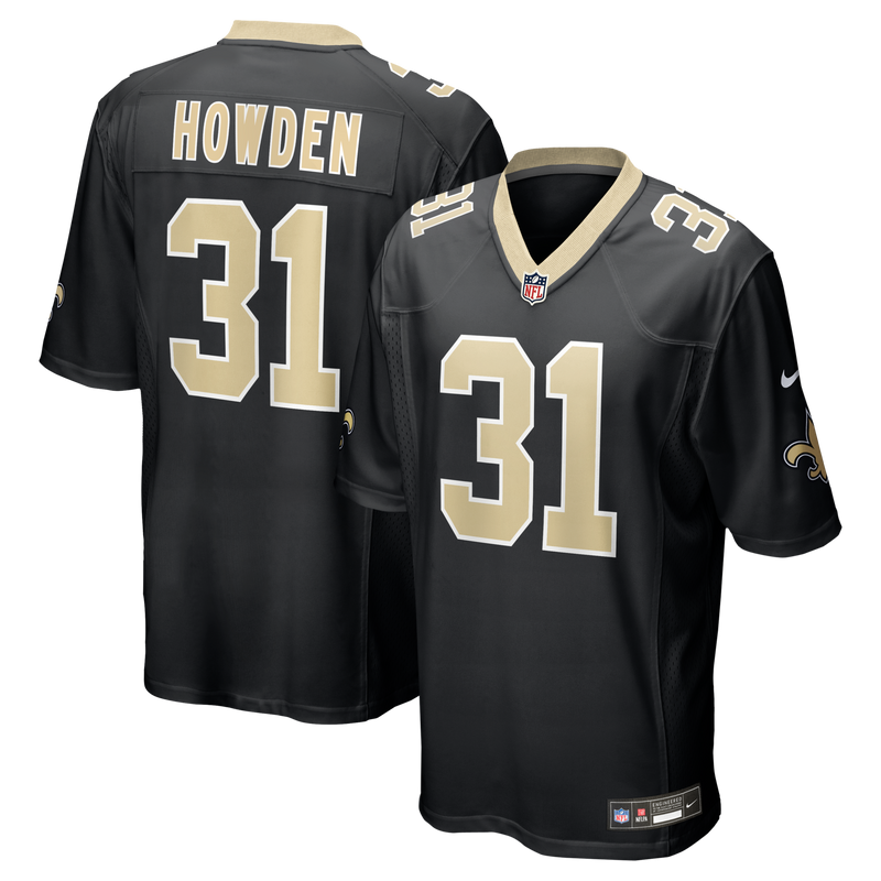 New Orleans Saints Jordan Howden Black Team Game Jersey