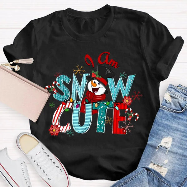 Humorous Holiday Lights Graphic Tee, Snow Adorable Snowman Christmas Shirt, Retro Winter Snowman T-Shirt, Adorable Xmas Party