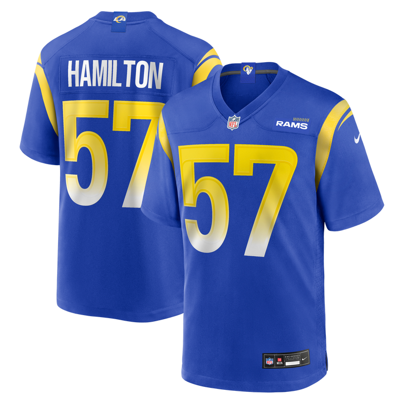 Los Angeles Rams Ty Hamilton Royal Team Game Jersey