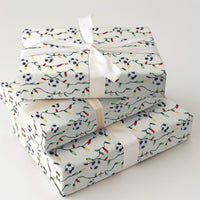 Watercolor Sports Holiday Gift Wrap, Soccer Christmas Wrapping Paper, Christmas Lights Soccer Present Wrap, Player Coach Holiday Present Paper