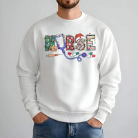Festive Stethoscope Sweatshirt, Nurse Christmas Sweatshirt, Holiday Medical Crewneck, Healthcare Worker Sweatshirt, Winter Nurse Present