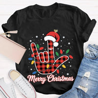 Festive Holiday Lights Shirt, Christmas Santa Hats and Lights T-Shirt, Adorable Xmas Graphic Tee, Comfy Winter Holiday Shirt, Christmas Present Tee