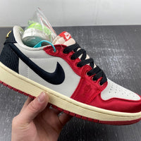 Low Top Sneakers, White Red Colorway, Lace Up Design, Casual Gift for Sneaker Fans