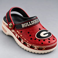 UGA Crimson Study - Bold Lettering, Oval Emblem and Clog Presence