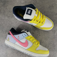 Low Top Sneakers, White Yellow Colorway, Lace Up Design, Casual Gift for Sneaker Fans