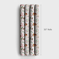Watercolor Mug Candy Cane Gift Wrap, Hot Cocoa Christmas Wrapping Paper, Comfy Winter Holiday Wrapping Paper, Festive Gift Wrap Roll