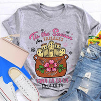 Humorous Latin Food Christmas T-Shirt, Tis the Season Tamale Shirt, Festive Tamales Graphic Tee, Mexican Food Holiday Shirt, Foodie Xmas Present