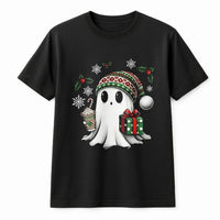 Spooky Holiday Graphic Tee, Adorable Ghost Christmas Shirt, Retro Christmas Ghost T-Shirt, Festive Winter Graphic Shirt, Adorable Xmas Ghost Present