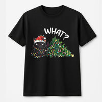 Humorous Cat in Holiday Lights T-Shirt, Grumpy Black Cat Christmas Shirt, Retro Grumpy Cat Graphic Tee, Adorable Cat Lover Christmas Shirt