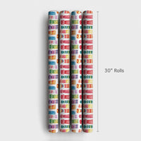 Watercolor Knitted Comfy Pattern Gift Wrap, Winter Scarf Wrapping Paper, Warm Knitwear Wrapping Paper, Holiday Christmas Birthday Present Decor