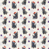 Santa Hat Pup Holiday Gift Wrap, Christmas Terrier Dog Wrapping Paper, Adorable Dog Lover Present Wrapping Paper