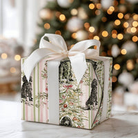 Watercolor Doodle Dog Gift Wrap, Labradoodle Christmas Wrapping Paper, Festive Xmas Tree Gift Wrapping Paper, Dog Lover Present Roll
