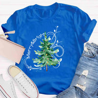 Festive Holiday Graphic Tee, Merry and Bright Christmas Tree Shirt, Retro Xmas Tree T-Shirt, Christmas Season Apparel, Winter Holiday Present