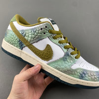 Low Top Sneakers, White Green Colorway, Lace Up Design, Casual Gift for Sneaker Fans