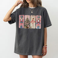 Watercolor Ballet Ballerina Holiday Tee, Nutcracker Christmas T-Shirt, Nutcracker Suite Graphic Shirt, Festive Christmas Present