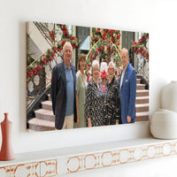 Christmas Holiday Portrait Wall Art, Custom Family Photo Horizontal Canvas, Personalized Group Picture Print, Grandparents Present