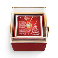 Grandmother CZ Crystal Pendant Necklace, Grandma Love Knot Necklace, Gold Knot Necklace, Christmas Jewelry Present for Grandmother