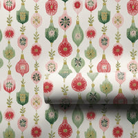 Retro Bauble Holiday Gift Wrap, Vintage Christmas Ornament Wrapping Paper, Nostalgic Xmas Tree Wrapping Paper, Festive Gift Wrapping Paper