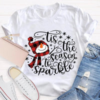Adorable Winter Holiday Graphic Tee, Christmas Santa Hat Snowman T-Shirt, Festive Merry Christmas Shirt, Xmas Present for Women and Men
