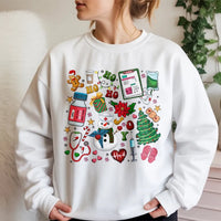 Festive Nurse Holiday Sweater, Nurse Christmas Sweatshirt, Adorable RN LPN Crewneck, Medical School Pullover, Hospital Nurse Sweatshirt Present