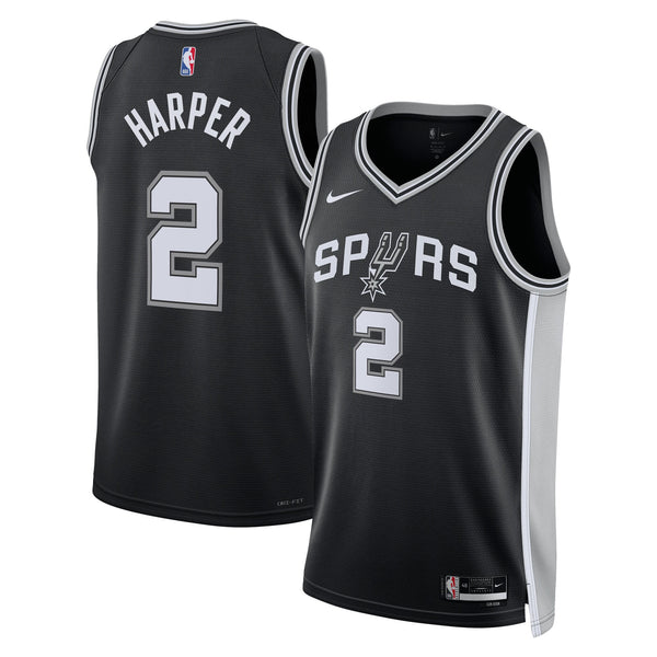 San Antonio Spurs Icon Edition Swingman Jersey NBA 2025 First Round Draft Pick - Black - Dylan Harper