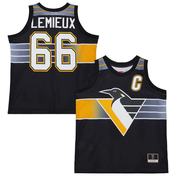 Pittsburgh Penguins Mario Lemieux Black Maxxed Out Fashion Basketball Jersey