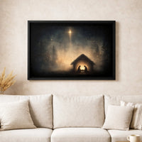 Star of Bethlehem Canvas Print, Nativity Scene Canvas Wall Art, Holy Family Christmas Wall Decor, Christian Holiday Digital Download