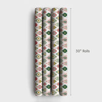 Retro Christmas Ornament Gift Wrap, Vintage Ornament Wrapping Paper, Festive Xmas Ornament Wrapping Paper, Colorful Holiday Wrapping Paper