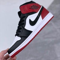 Retro Mid Top Basketball Shoes, Black Red Colorway, Lace Up Design, Casual Gift for Shoe Lovers