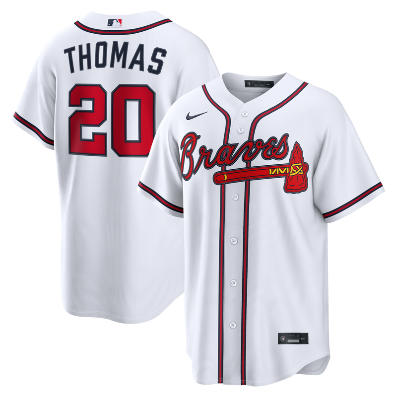 Atlanta Braves Lane Thomas White Home Replica Jersey