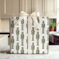 Camo Soldier Christmas Gift Wrap, Military Camouflage Nutcracker Wrapping Paper, Army Holiday Wrapping Paper Roll, Patriotic Present Wrap
