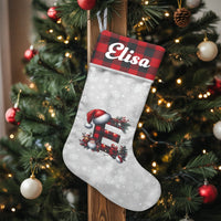 Personalized Initial Christmas Stocking, Custom Buffalo Plaid Monogram Stocking, Plaid Holiday Stocking, Custom Family Christmas Stocking