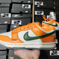 Low Top Sneakers, White Orange Colorway, Lace Up Design, Casual Gift for Sneaker Fans