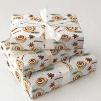 Baker Christmas Gift Wrap, Watercolor Cinnamon Roll Wrapping Paper, Comfy Holiday Baking Wrapping Paper, Sweet Winter Present Paper Roll