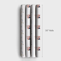 Watercolor Sports Gift Wrap, Santa Hockey Wrapping Paper, Ice Hockey Player Christmas Wrapping Paper, Adorable Holiday Gift Wrap Roll