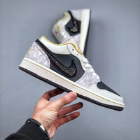 Retro Low Top Basketball Shoes, Black Gray Colorway, Lace Up Design, Casual Gift for Shoe Lovers
