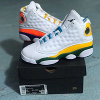 Sneakers, White Orange Colorway, Mismatched Colorway, Lace Up Design, Casual Gift for Sneaker Fans