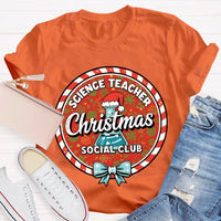Humorous Holiday Chemistry STEM Shirt, Science Teacher Christmas Social Club T-Shirt, Festive Science Graphic Tee, Xmas Educator Present