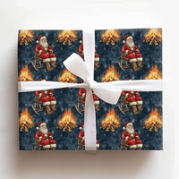 Rustic Christmas Gift Wrap, Campfire Santa Wrapping Paper, Rocking Chair Santa Wrapping Paper Roll, Comfy Winter Gift Wrap