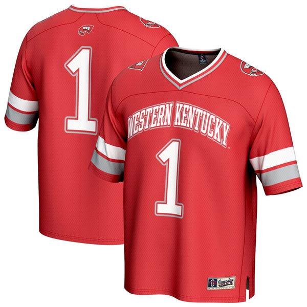 #1 Western Kentucky Hilltoppers Lightweight Collegiate Football Fashion Jersey - Red