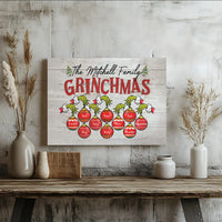 Personalized Name Canvas Print, Family Christmas Canvas Art, Holiday Digital Download, Christmas Wall Decor, Printable Family Canvas Art