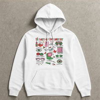 Humorous Eye Doctor Christmas Sweatshirt, 12 Days of Optometry Hoodie, Optician Holiday Pullover, Ophthalmologist Clinic Hooded Sweater Present