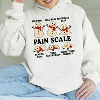 Humorous Medical Christmas Hoodie, Snowman Pain Scale Hoodie, Melting Snowman Nurse Doctor Sweatshirt, Winter Healthcare Worker Hooded Pullover
